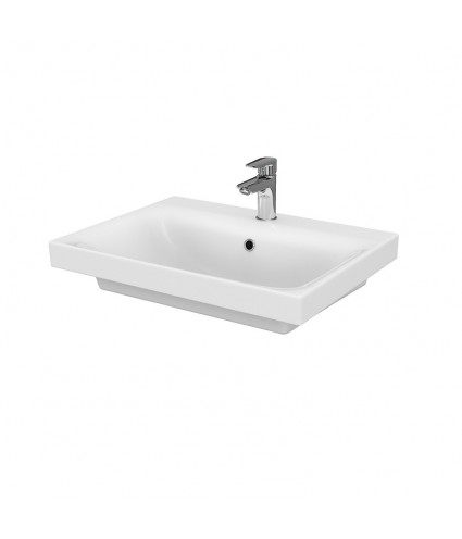 Badmöbel Set MODUO 60 Waschbecken-Unterschrank mit Waschbecken, 2-Schubladen, Grau