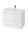 Badmöbel Set MODUO 60 Waschbecken-Unterschrank mit Waschbecken, 2-Schubladen, Grau