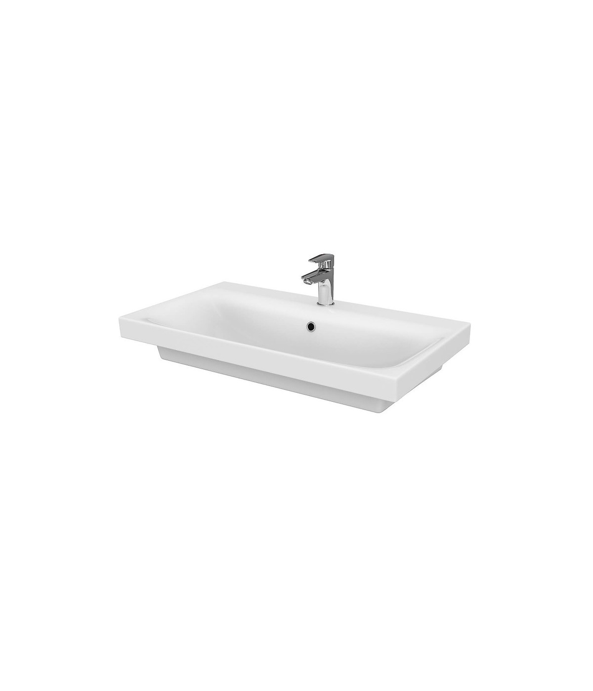 Badmöbel Set MODUO 80 Waschbecken-Unterschrank mit Waschbecken, 2-Schubladen, Grau