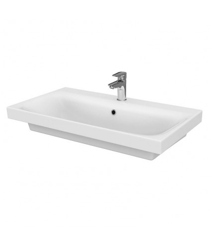 Badmöbel Set MODUO 80 Waschbecken-Unterschrank mit Waschbecken, 2-Schubladen, Grau