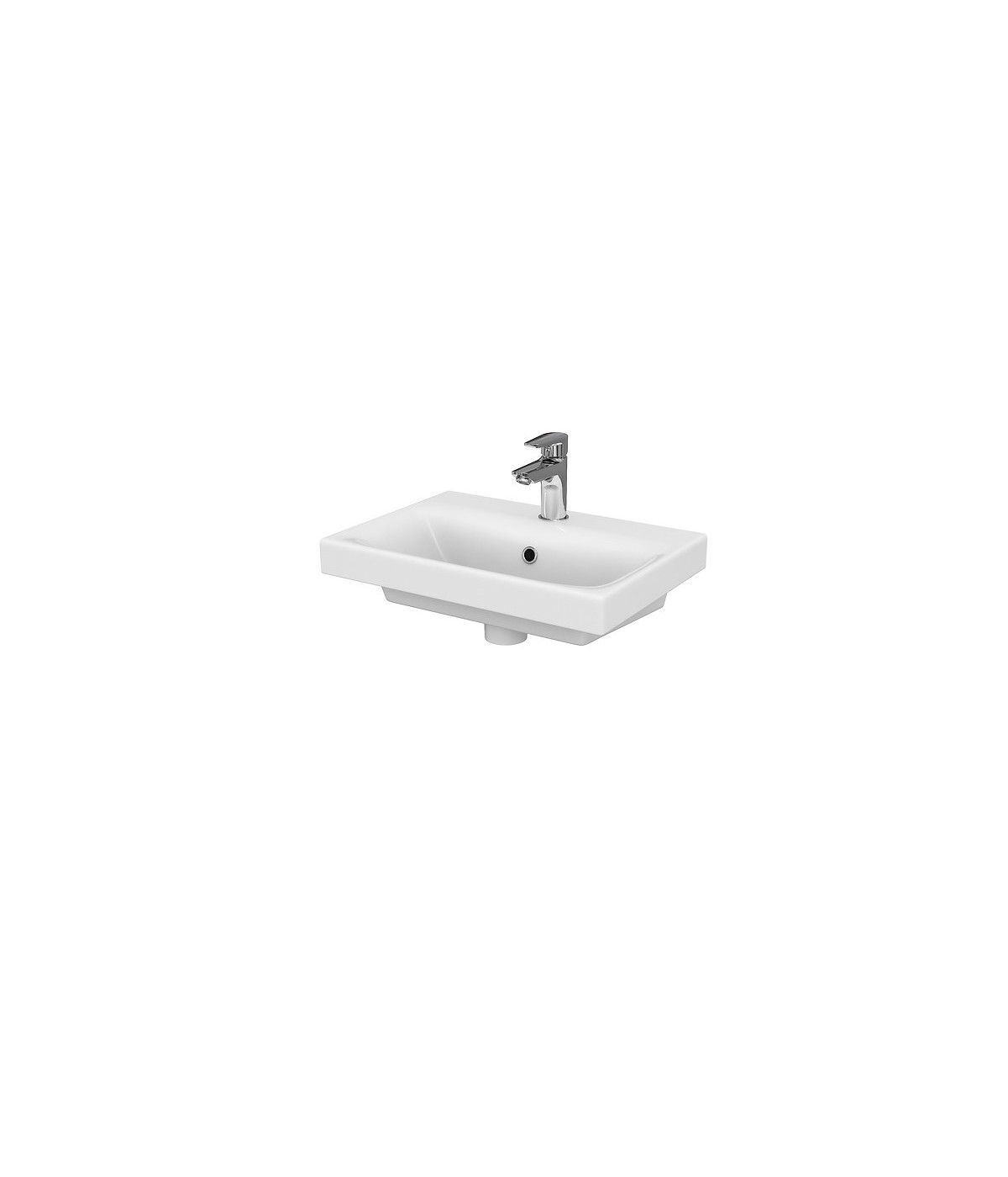 Badmöbel Set MODUO SLIM 50 Waschbecken-Unterschrank mit Waschbecken, 2-Schubladen, Grau