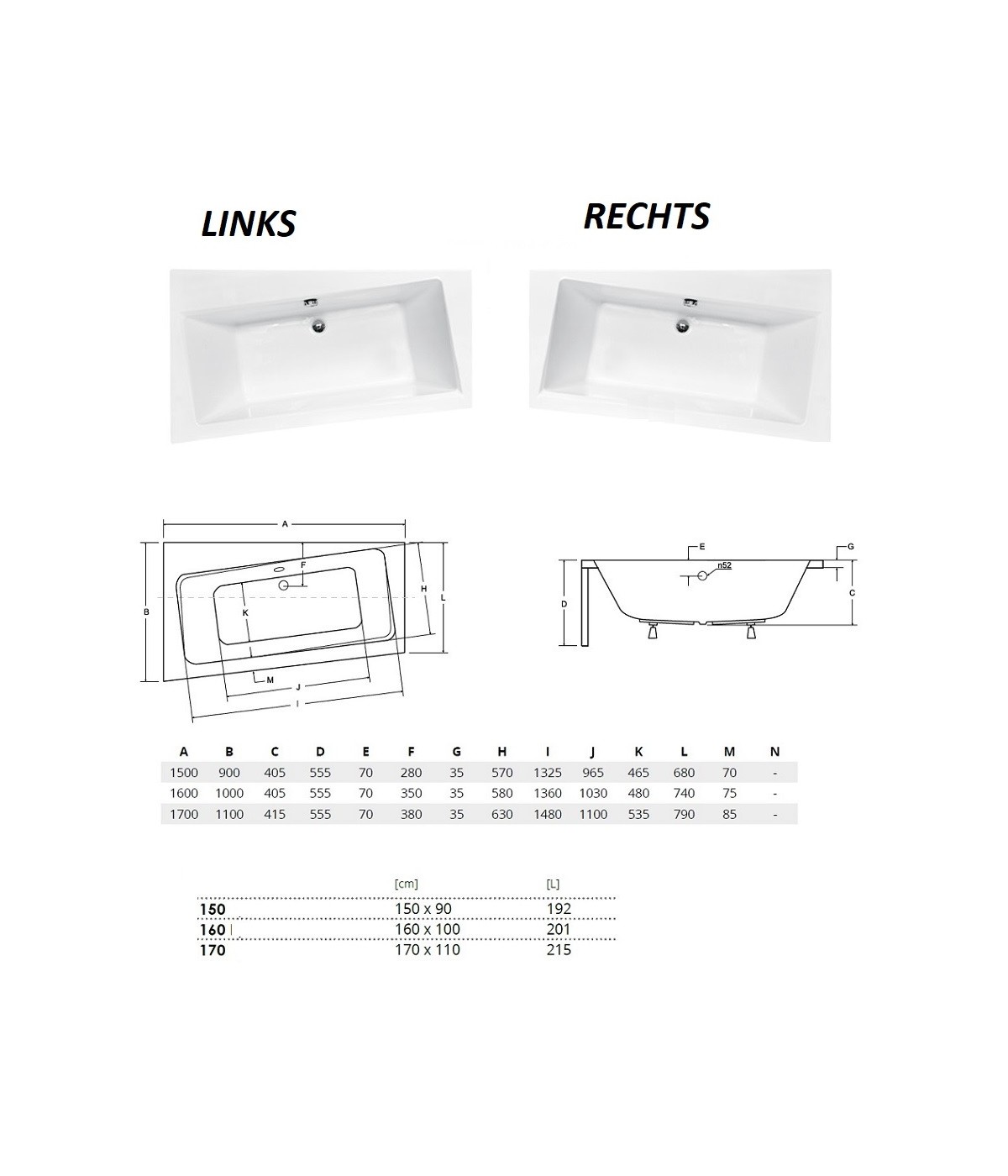 ECKBADEWANNE 160x100 LINKS INFINITYZ Ablaufgarnitur + Füße GRATIS !
