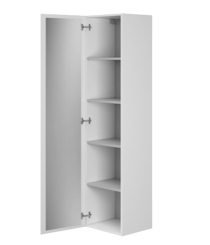 Badezimmer Hochhängeschrank MODUO 160 Hochschrank Türen, Weiß mit Spiegel