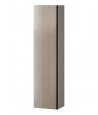 Badezimmer Hochhängeschrank VIRGO 160x40x30 Hochschrank Türen, Grau Eiche, Silber Möbelgriffe mit Spiegel