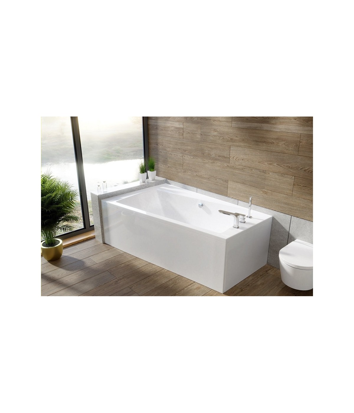 ECKBADEWANNE 170x110 LINKS INFINITYZ Ablaufgarnitur + Füße GRATIS !