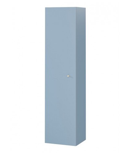 Badezimmer Hochhängeschrank LARGA 160 Hochschrank Türen, Blau, Golden Möbelknopf Ø 12 mm mit Spiegel