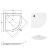 DUSCHWANNE VIERTELKREIS 90x90x3 ARON Ablaufgarnitur GRATIS !