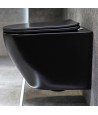 WC SET: Vorwandelement Duofix + Toilette Slim Soft-Close Delos Schwarz + Schallschutzmatte + Betätigungsplatte in Schwarz