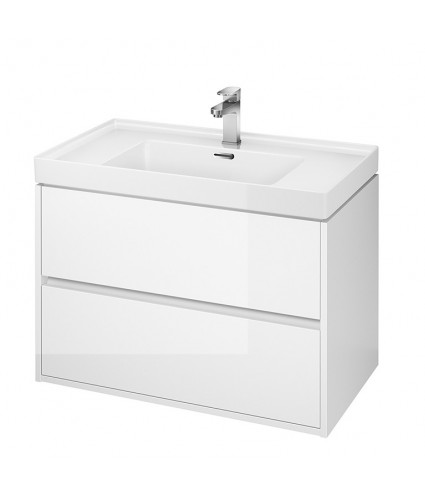 Badmöbel Set CREAZ 80 Waschbecken-Unterschrank mit Badregal 140 Weiß