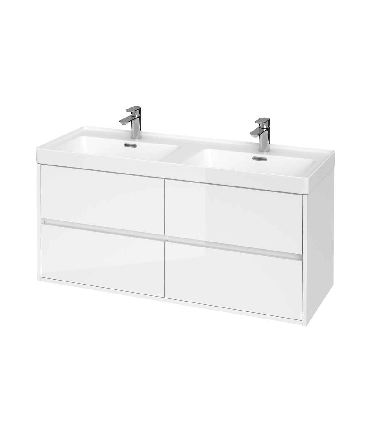 Badmöbel Set CREAZ 120 Waschbecken-Unterschrank mit Badregal 140 Weiß