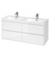 Badmöbel Set CREAZ 120 Waschbecken-Unterschrank mit Badregal 140 Weiß