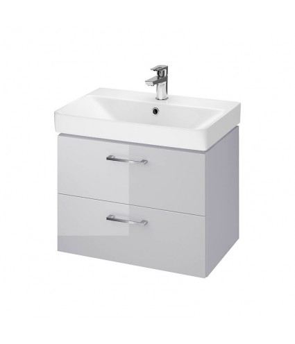 Badmöbel Set LARAZ MILLE SLIM 60 Waschbecken-Unterschrank mit Hochschrank 150 Grau