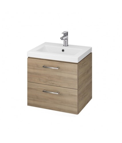Badmöbel Set LARAZ COMO 50 Waschbecken-Unterschrank mit Hochschrank 150 Nussbaum