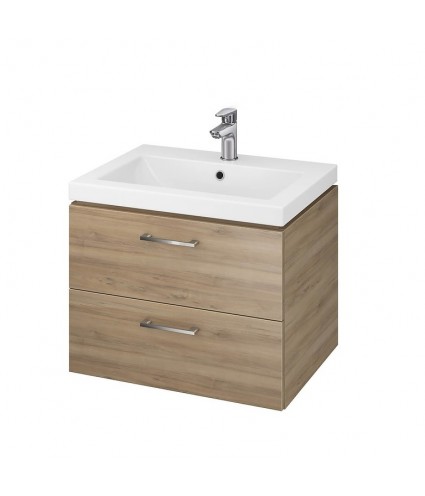 Badmöbel Set LARAZ COMO 60 Waschbecken-Unterschrank mit Hochschrank 150 Nussbaum
