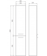 Badmöbel Set LARAZ MILLE SLIM 50 Waschbecken-Unterschrank mit Hochschrank 150 Weiß