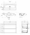 Badmöbel Set MODUO SLIM 80 Waschbecken-Unterschrank, Hochschrank 160 mit Spiegel Grau