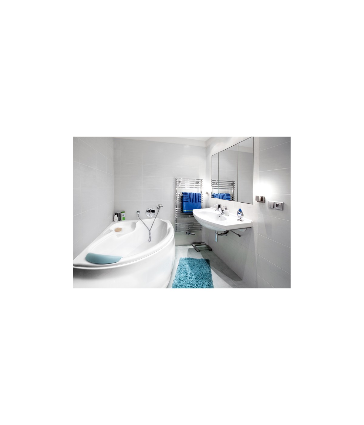 ECKBADEWANNE 155x95 RECHTS FINEZJA Ablaufgarnitur + Füße GRATIS !