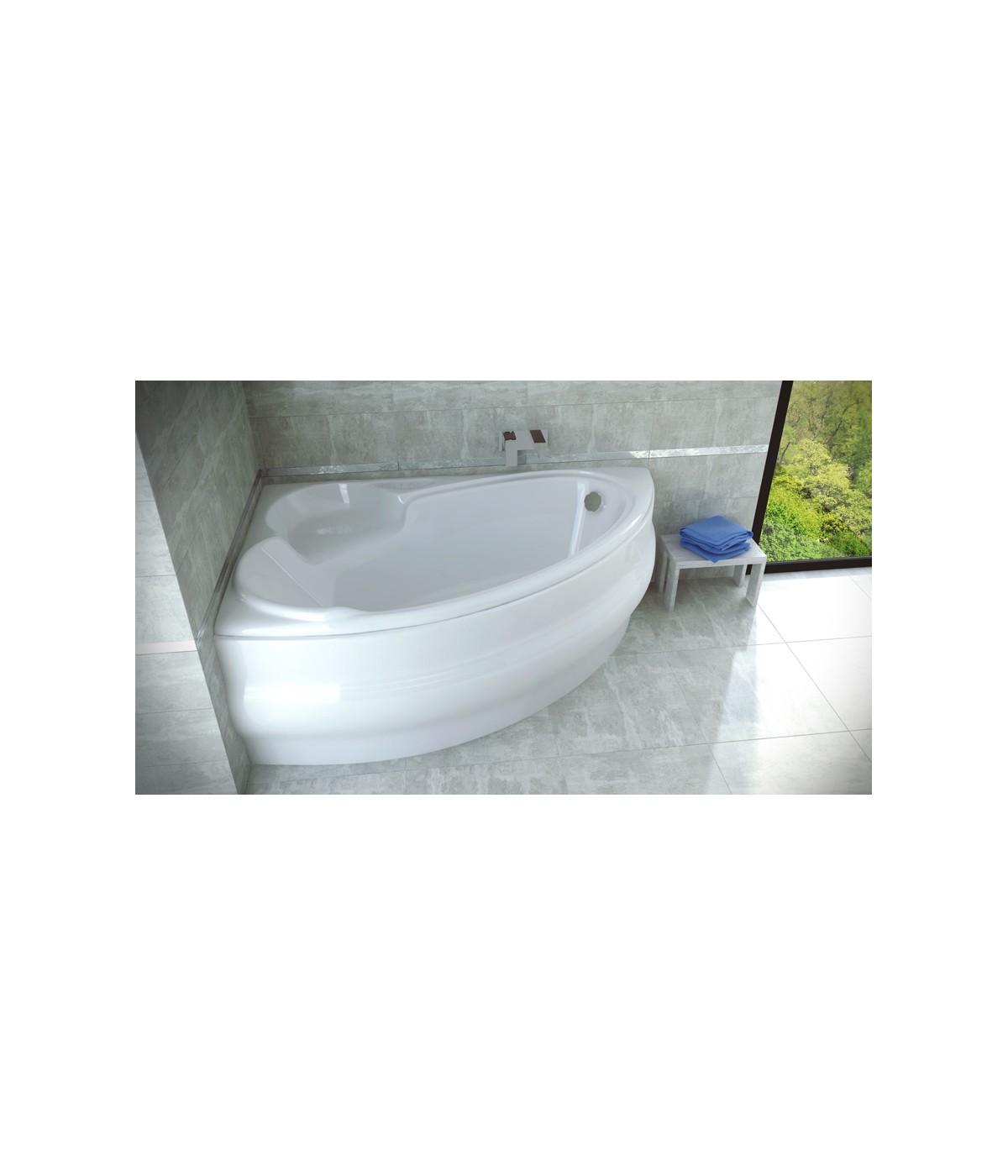 ECKBADEWANNE 170x110 LINKS FINEZJA Ablaufgarnitur + Füße GRATIS !