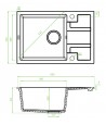 SET Küchenarmatur & Granitspüle 1-Becken BARBADOS Grau 44x65 mit kurzer Abtropffläche | inkl. Siphon!