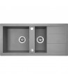 Granitspüle 1,5-Becken BARBADOS Grau 48x100 mit Abtropffläche | inkl. Siphon!