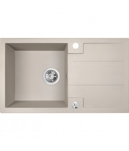 SET Küchenarmatur & Granitspüle 1-Becken BARBADOS Beige 44x76 mit Abtropffläche | inkl. Siphon!