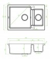 Granitspüle 1,5-Becken CELIA Beige 44x65 | inkl. Siphon!