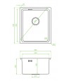 Edelstahlspüle ADEN Graphit 44x38 | inkl. Siphon!