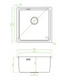 Edelstahlspüle ADEN Graphit 44x44 | inkl. Siphon!