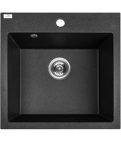Granitspüle 1-Becken ALENA Schwarz 49x49 | inkl. Siphon!