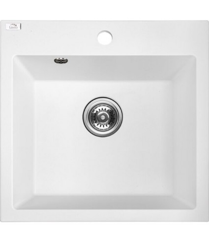 Granitspüle 1-Becken ALENA Weiß 49x49 | inkl. Siphon!