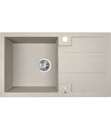 Granitspüle 1-Becken BARBADOS Beige 44x76 mit Abtropffläche | inkl. Siphon!