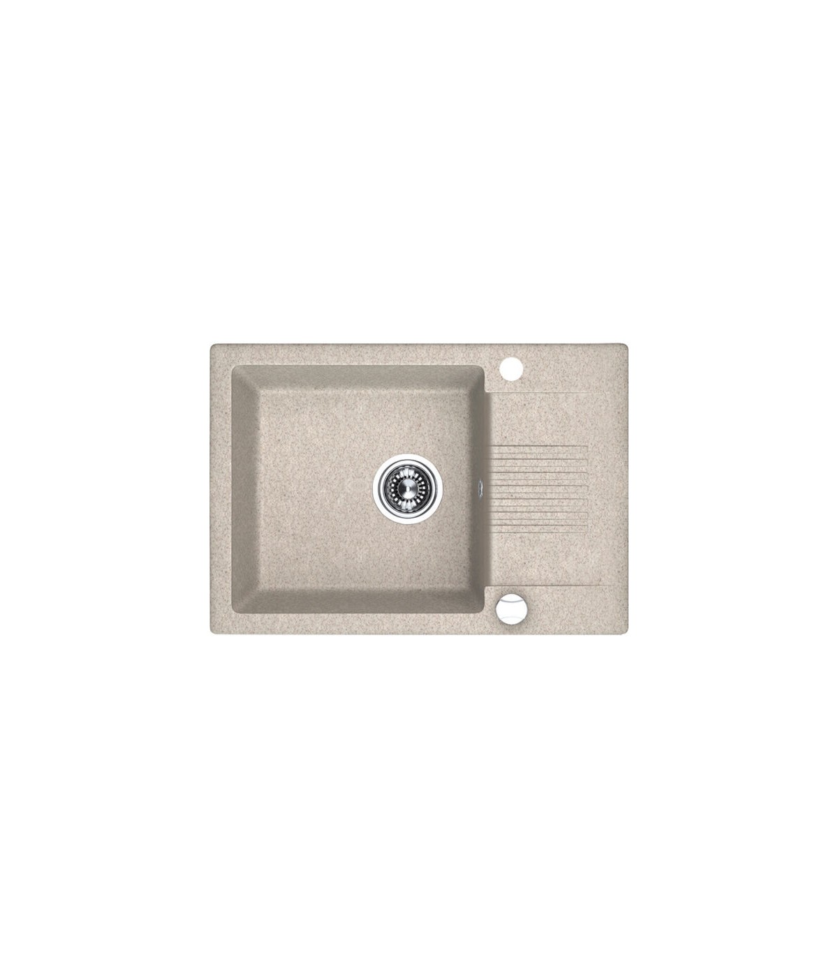 Granitspüle 1-Becken CELIA Beige 44x65 mit kurzer Abtropffläche | inkl. Siphon!