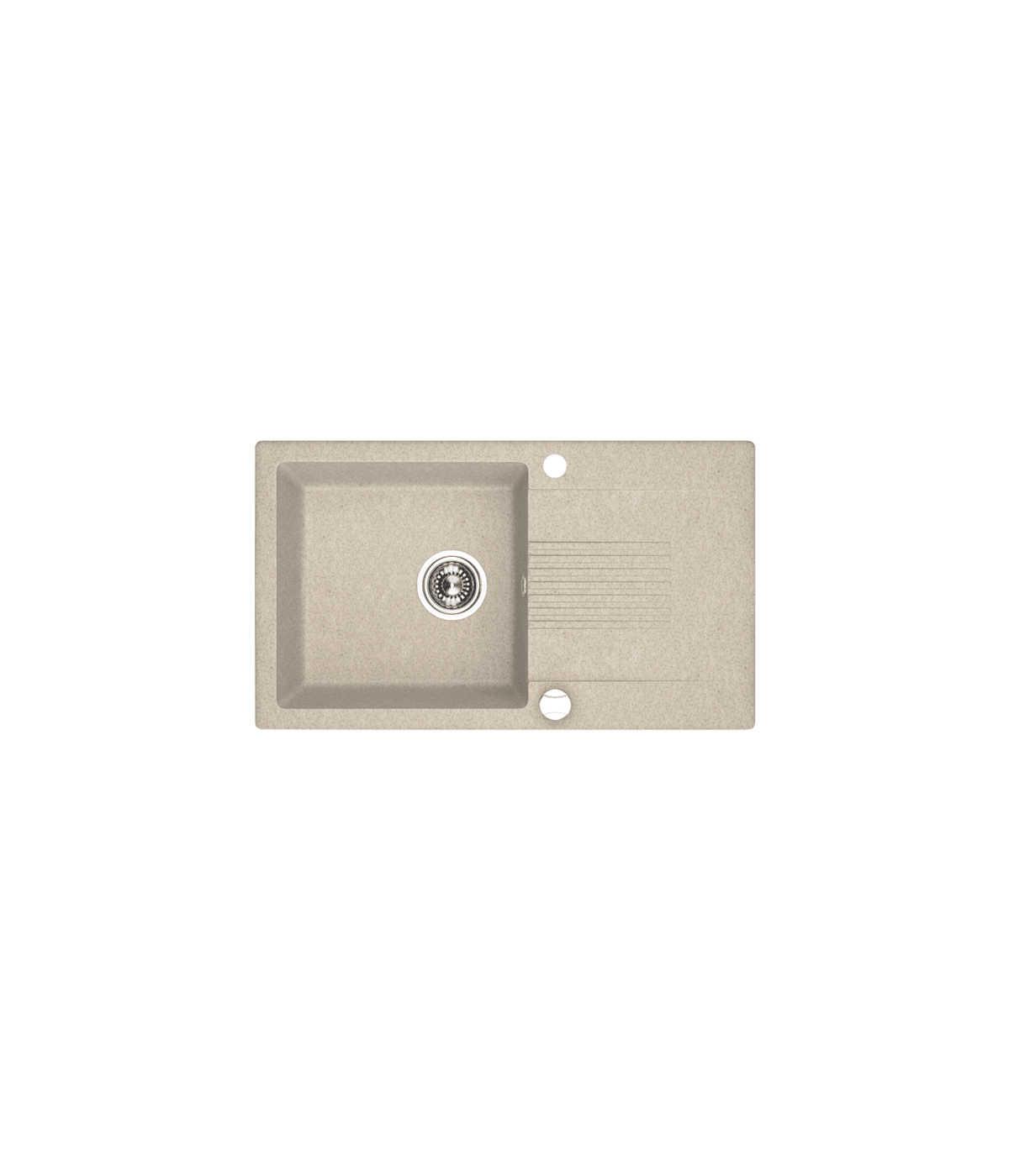 Granitspüle 1-Becken CELIA Beige 44x76 mit Abtropffläche | inkl. Siphon!