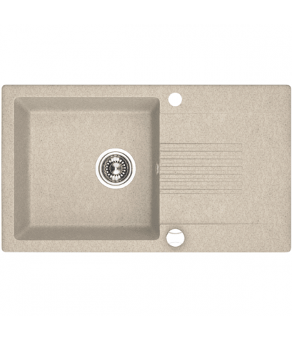 Granitspüle 1-Becken CELIA Beige 44x76 mit Abtropffläche | inkl. Siphon!