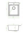 Granitspüle 1-Becken CHICHI Beige 48x39 | inkl. Siphon!