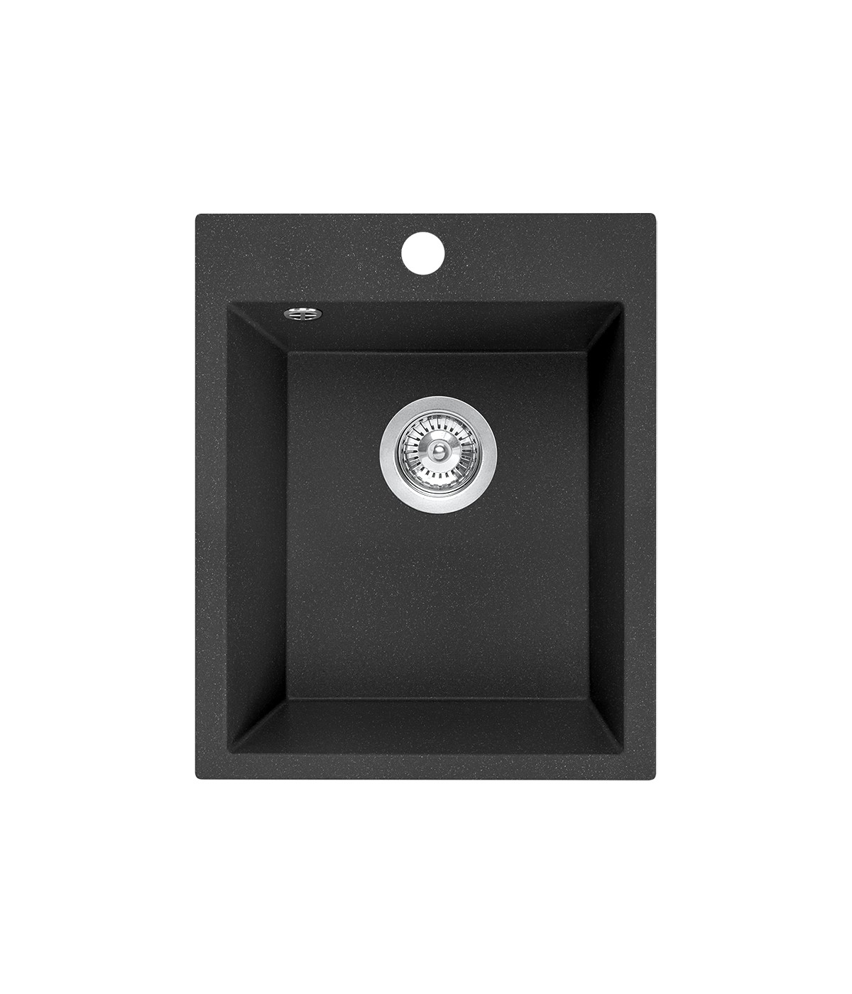 Granitspüle 1-Becken CHICHI Schwarz 48x39 | inkl. Siphon!