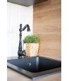 Granitspüle 1-Becken CHICHI Schwarz 48x39 | inkl. Siphon!