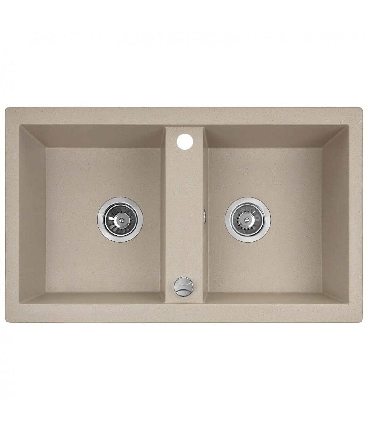 SET Küchenarmatur & Granitspüle 2-Becken BARBADOS Beige 48x78 | inkl. Siphon!