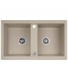 SET Küchenarmatur & Granitspüle 2-Becken BARBADOS Beige 48x78 | inkl. Siphon!