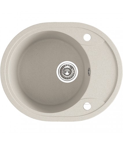 Granitspüle 1-Becken DAFNE Beige 47x58 mit kurzer Abtropffläche | inkl. Siphon!