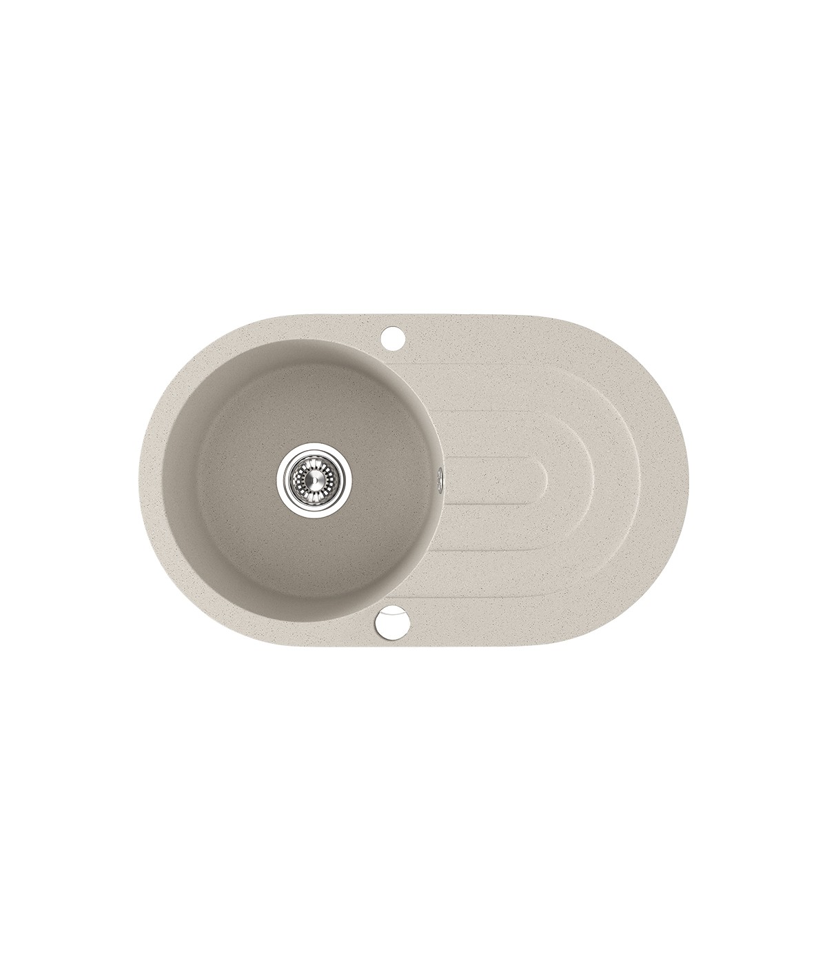 Granitspüle 1-Becken DAFNE Beige 47x78 mit Abtropffläche | inkl. Siphon!