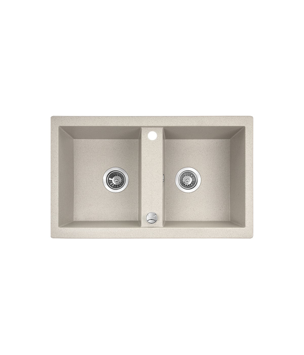 Granitspüle 2-Becken BARBADOS Beige 48x78 | inkl. Siphon!