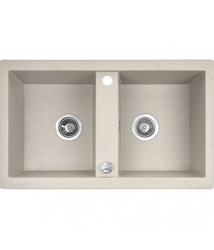 Granitspüle 2-Becken BARBADOS Beige 48x78 | inkl. Siphon!