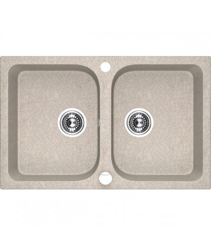 Granitspüle 2-Becken CELIA Beige 48x76 | inkl. Siphon!
