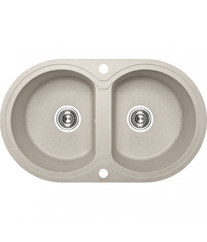 Granitspüle 2-Becken DAFNE Beige 47x78 | inkl. Siphon!