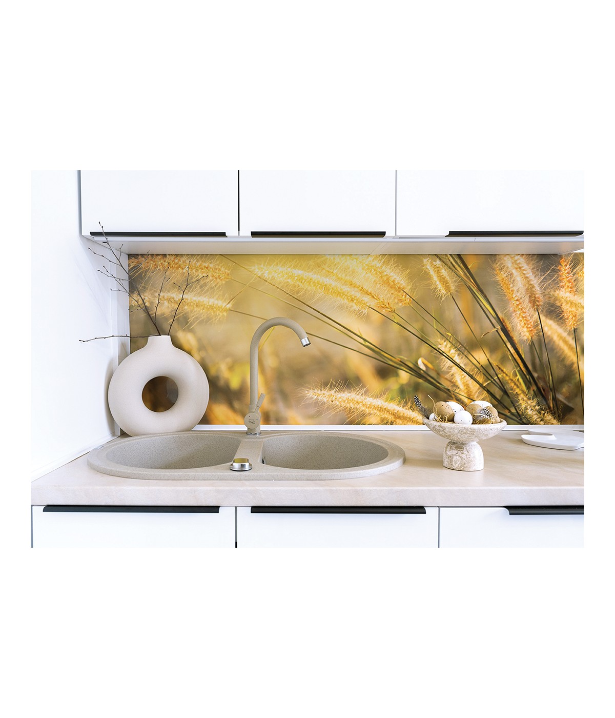 Granitspüle 2-Becken DAFNE Beige 47x78 | inkl. Siphon!