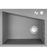 Granitspüle 2-Becken MEGALO Grau 50x116 mit Abtropffläche | inkl. Siphon!