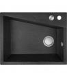 Granitspüle 2-Becken MEGALO Grau 50x116 mit Abtropffläche | inkl. Siphon!