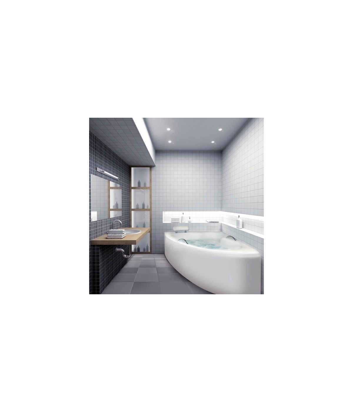 ECKBADEWANNE PREMIUM 150X100 LINKS NATALIA KOPFSTÜTZE HANDGRIFFE Ablaufgarnitur + Füße GRATIS !
