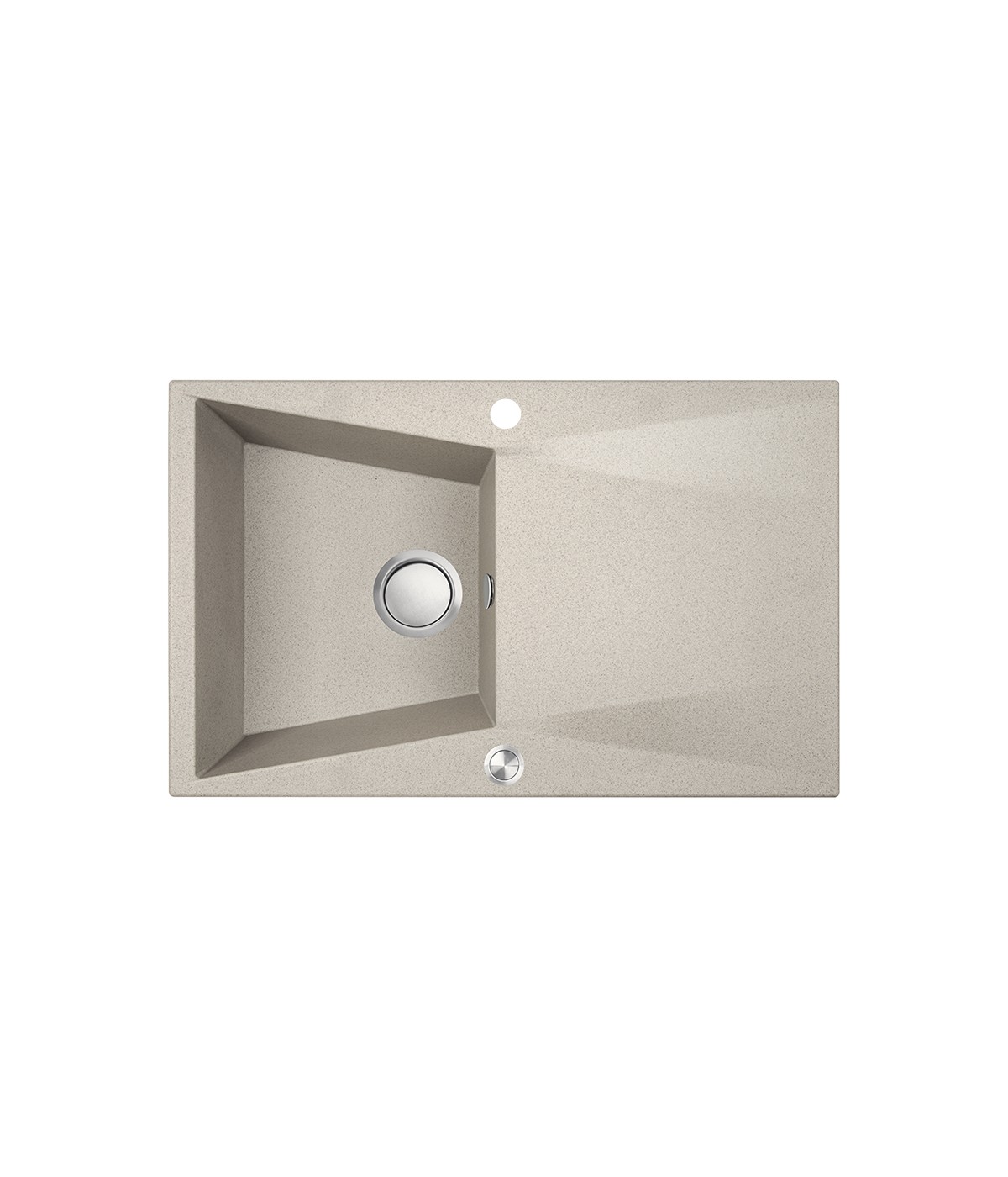 Granitspüle 1-Becken GRENADA Beige 48x78 mit Abtropffläche | inkl. Siphon!